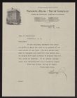 Letter from Wachovia Bank & Trust Company to the Bank of Hobbsville